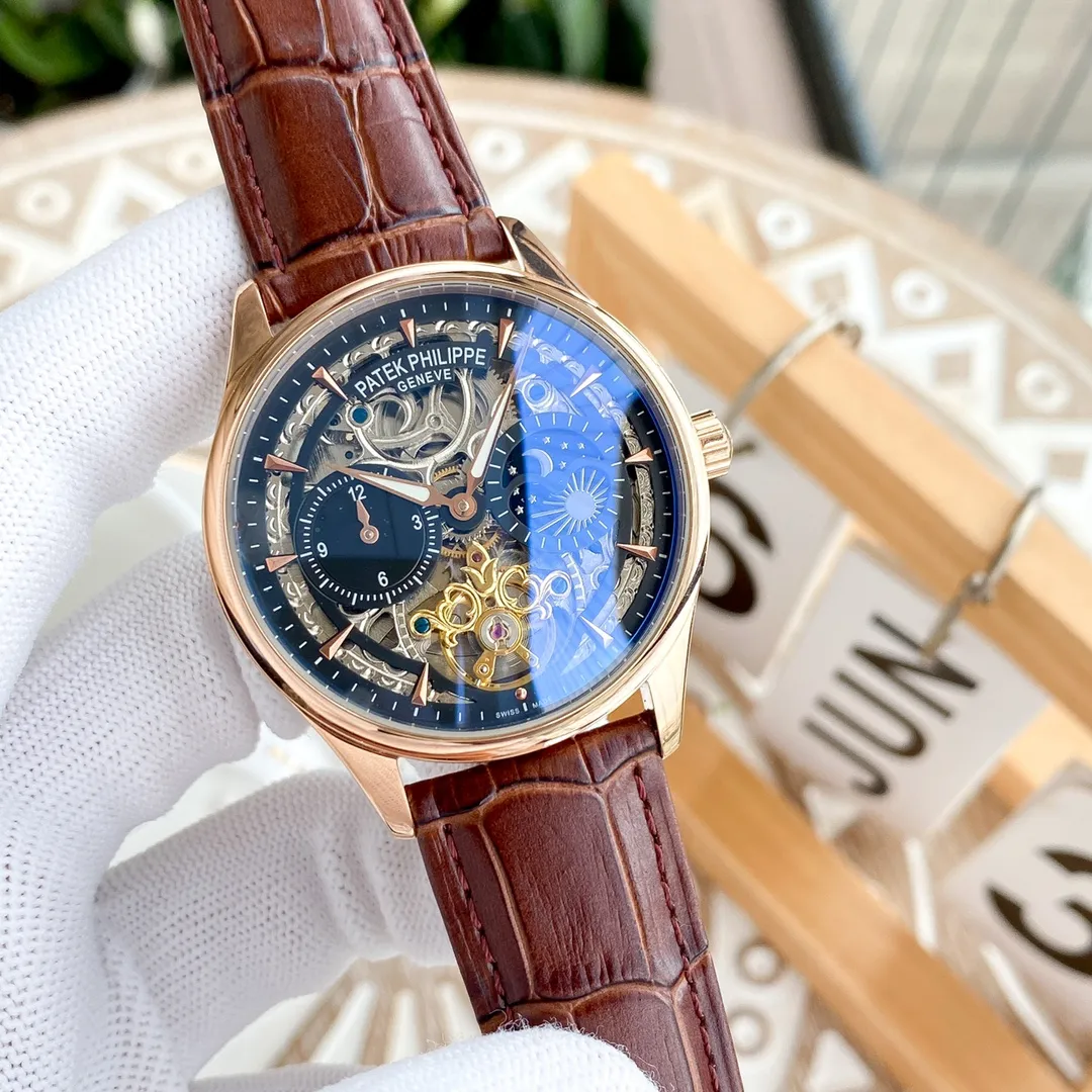 【Foreign trade import】💰1560! Patek Philippe - Patek.Philippe‼ ️Exquisite men's watch, with stunning hollow design, exquisite craftsmanship, originality, noble atmosphere and gentlemanly style. Adopting fully automatic mechanical movement, top-grade 316 stainless steel case, imported calfskin strap, mineral super mirror, size 40mm🔥Top quality products are constantly produced🔥